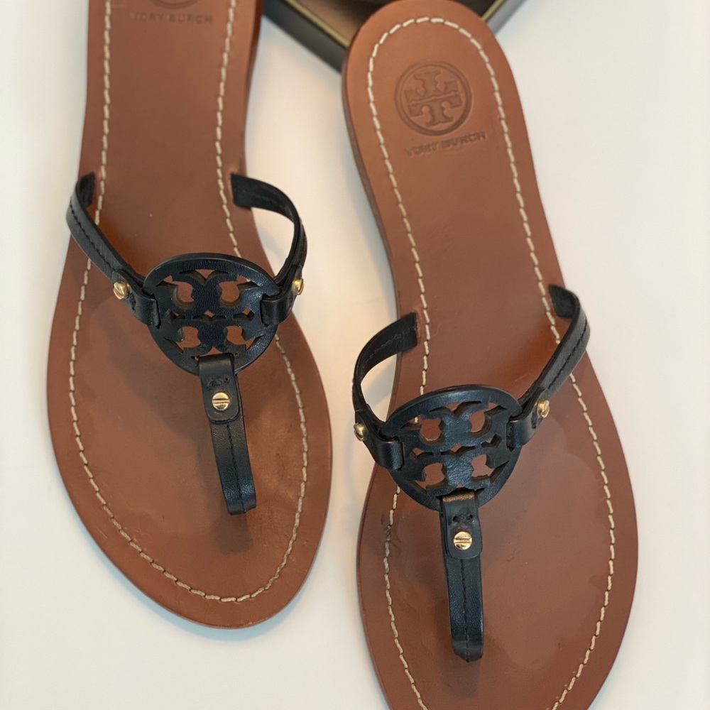 Used Tory Burch Miller Leather Thong Sandals